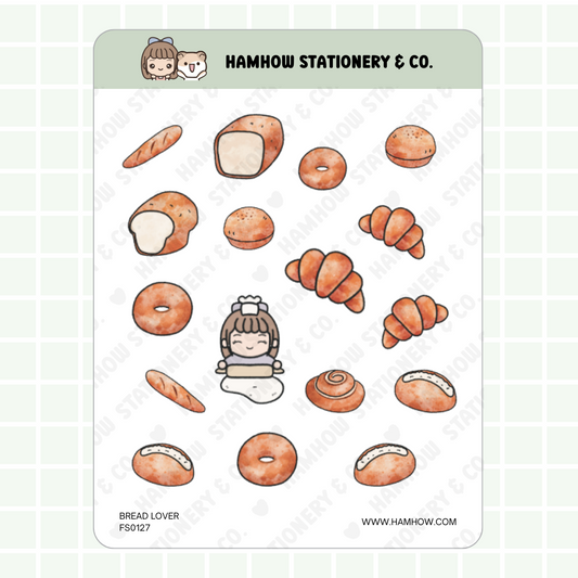 Bread Lover, Simple, planner, sticker, cooking, food