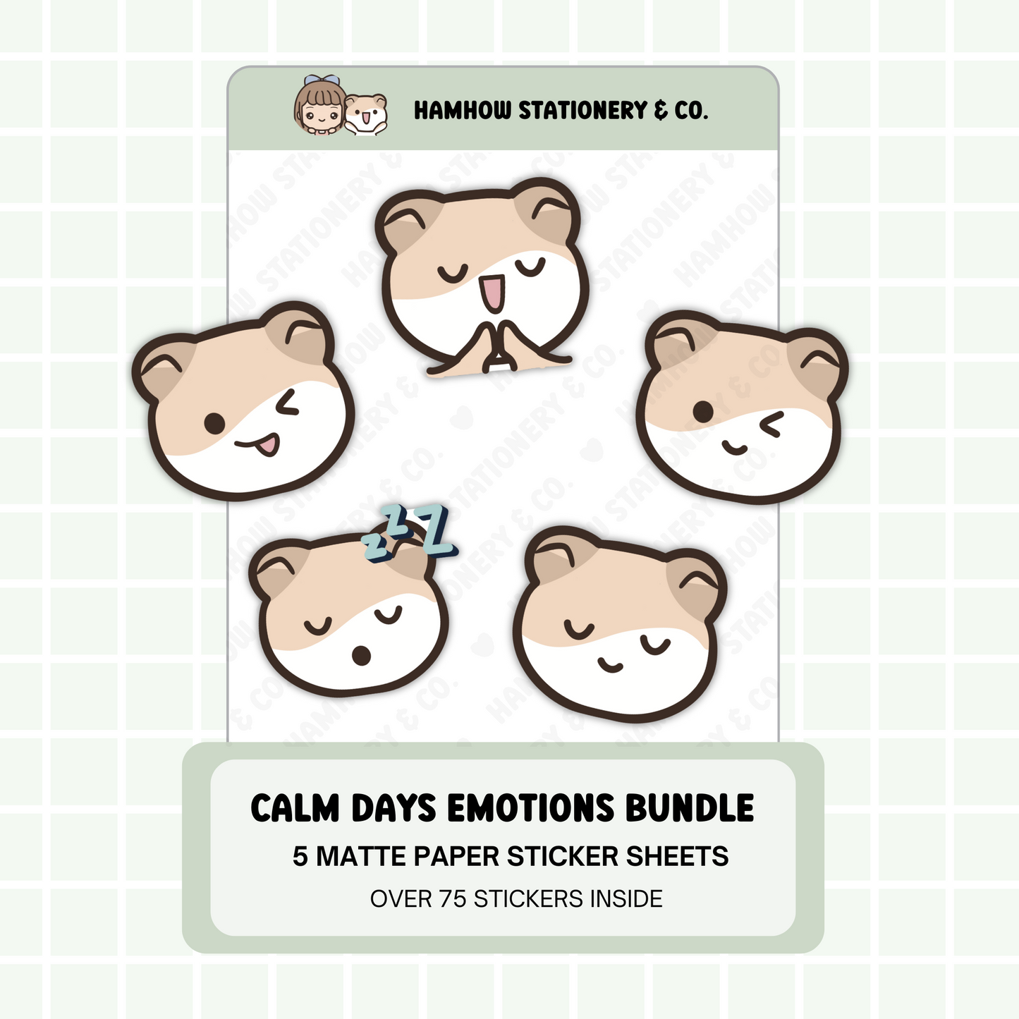 kumayo, B003 - Calm Days Emotions Bundle (5 Sticker Sheets)