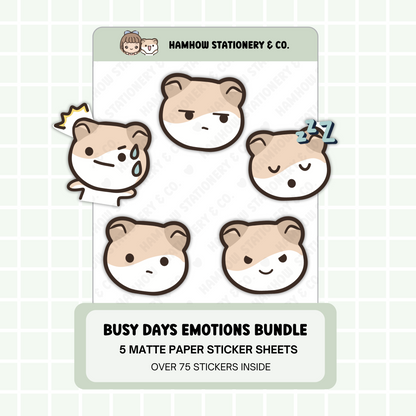 kumayo, B004 - Busy Days Emotions Bundle (5 Sticker Sheets)