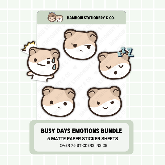 kumayo, B004 - Busy Days Emotions Bundle (5 Sticker Sheets)